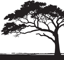 Tree silhouette Vector | Minimalist & Trendy Tree Silhouette Design | Unique & Stylish Tree Artwork for Vector design