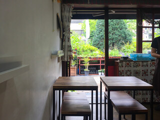 Various natural views of restaurant buildings interior and exterior in South Korea.