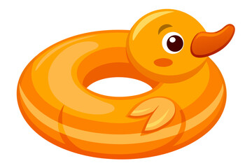 orange inflatable ring cute cartoon swim icon