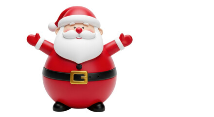 Obraz premium Joyful 3d santa claus character with open arms isolated on transparent background