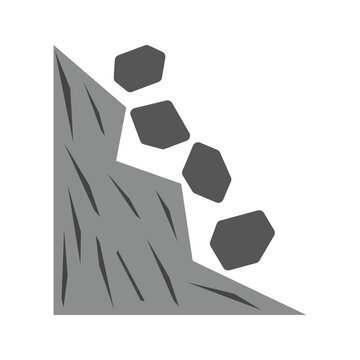 gray rocks falling from cliff clip art preview