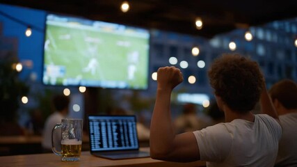 Experience the thrill of a cutting-edge sports betting lounge, where fans and technology unite for an electrifying atmosphere.