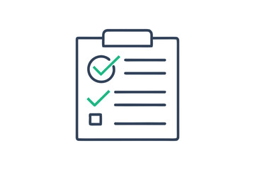 simple thin line document icon with check