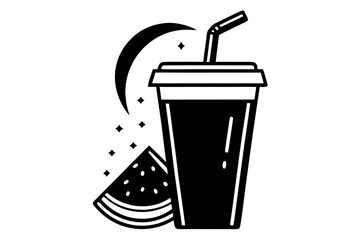 takeaway cup bright red watermelon slush