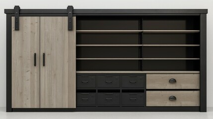 Large wooden cabinet.