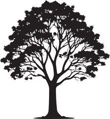 Tree silhouette Vector | Minimalist & Trendy Tree Silhouette Design | Unique & Stylish Tree Artwork for Vector design	
