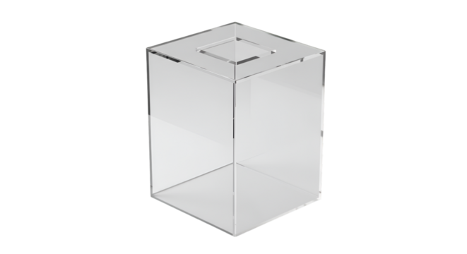 Abstract Transparent Cube Glass Geometric Shape 3D Illustration