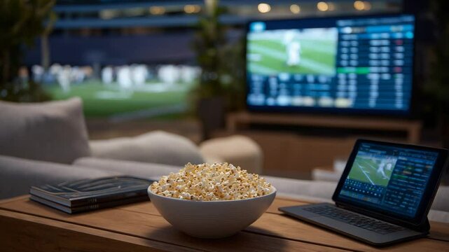 Host a fun-filled fantasy football draft with friends, snacks, and excitement in your living room.