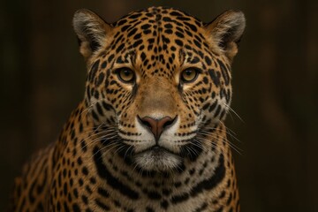 A majestic leopard gazes intently into the depths of its enclosure, embodying the wild spirit within