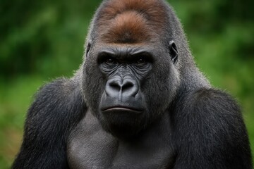 A Close-Up of a Majestic Gorilla in its Natural Habitat