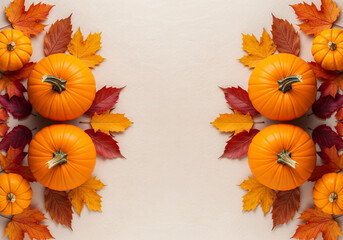 autumn leaves on paper texture background, autumn and thanksgiving theme