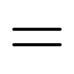 Outline equal icon for math, equation, and result displays