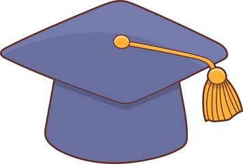 Cartoon graduation cap with tassel, symbolizing academic achievement celebration