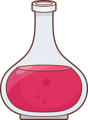 Potion bottle with pink liquid inside, ready for magical enchantment