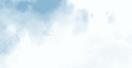 Abstract watercolor art background template. blue and white sky watercolor backdrop empty space for text, banner, presentation or product display graphic design