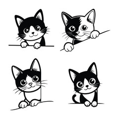 Obraz premium adorable cat peeking around the edge