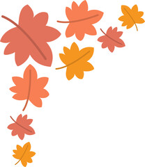 가을 일러스트 플랫 단풍 낙엽