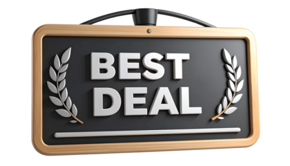 best deal label board icon for shops bussines sales element png transparent background