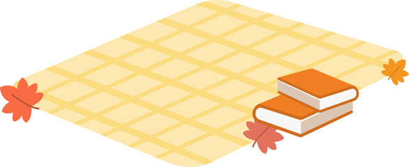 가을 일러스트 플랫 피크닛 돗자리