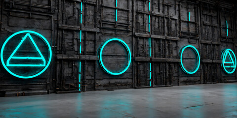 a futuristic 3d rendering-style digital art piece featuring a large