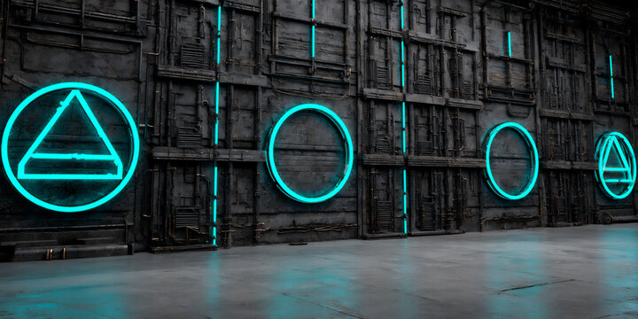 a futuristic 3d rendering-style digital art piece featuring a large