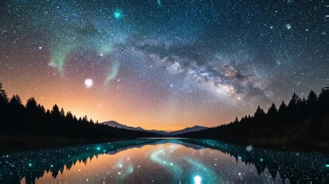 Fantastic and beautiful nigth sky