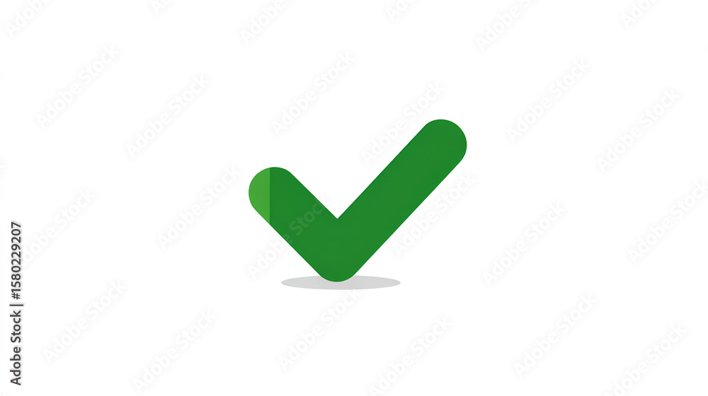 Poster green checkmark check mark icon checklist flat web app logo website ui design right tick ok illustra