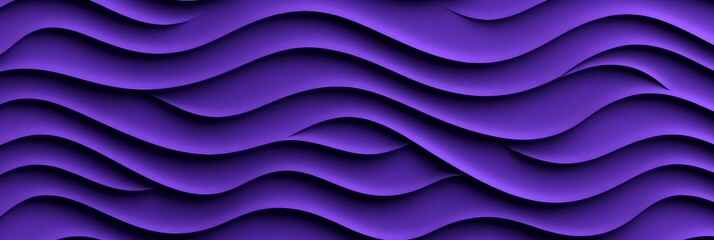 Fototapeta premium Seamless Wave Pattern with Textured 3D Shapes in a Minimalist Purple Design for Modern Layouts