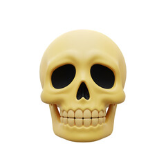 Obraz premium Isolated Beige Skull Anatomy in Transparent Background 3D Render