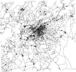 vector sketch illustration silhouette design detail maps site plan layout damascus city layout