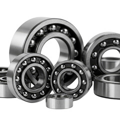 Isolated Group of Silver Bearings Machine Steel Automotive PNG