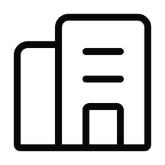 Outline building icon for office, architecture, and real estate designs