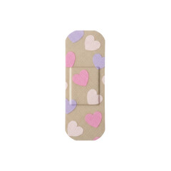 Adhesive bandage with heart pattern