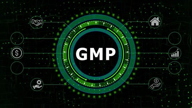G M P Compliance Digital Interface Futuristic H U D Animation Good Manufacturing Practice