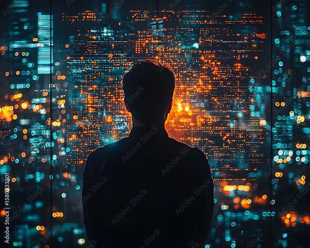 Poster cybersecurity analyst examining a data security breach