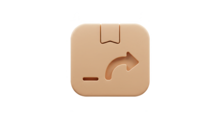 Isolated Brown Sending Icon Symbol Logistics Shipment Delivery Package