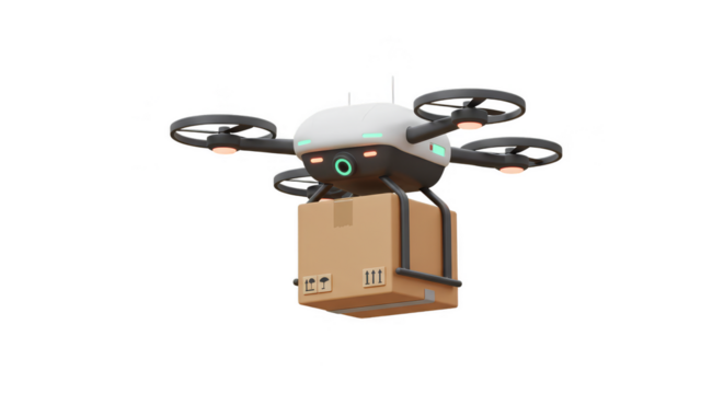 Isolated 3D Drone Delivering Package with Autonomous Air Transportation