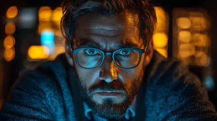 Fototapeta premium Businessman unaware of webcam being remotely accessed by hacker