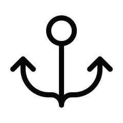 Modern outline anchor icon for secure connections and stability concepts