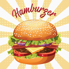 Juicy hamburger Cheeseburgers and Grilled Peaches Summer Sensation on white background