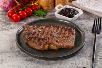 Grilled rib eye beef steak