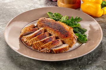 Roasted duck breast with slices
