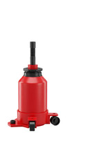 Naklejka premium Isolated 3d Rendering of a Red Hydraulic Car Jack Tool on Transparent