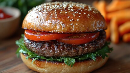 Tasty Burger Close Up.