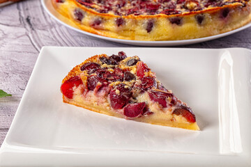 Crusty pie with fresh cherry