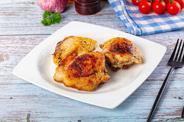 Roasted chicken thighs with spices