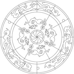 vector image illustration design ornament frame decoration pattern background geometric classic vintage ethnic traditional abstract modern