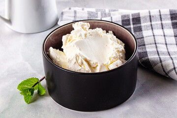 Chream cheese in the bowl