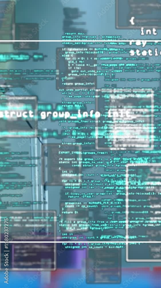 Poster animation of data processing over scientist in lab