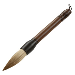 Isolated Artistic Calligraphy Brush Ink Asian Painting Tool Transparent